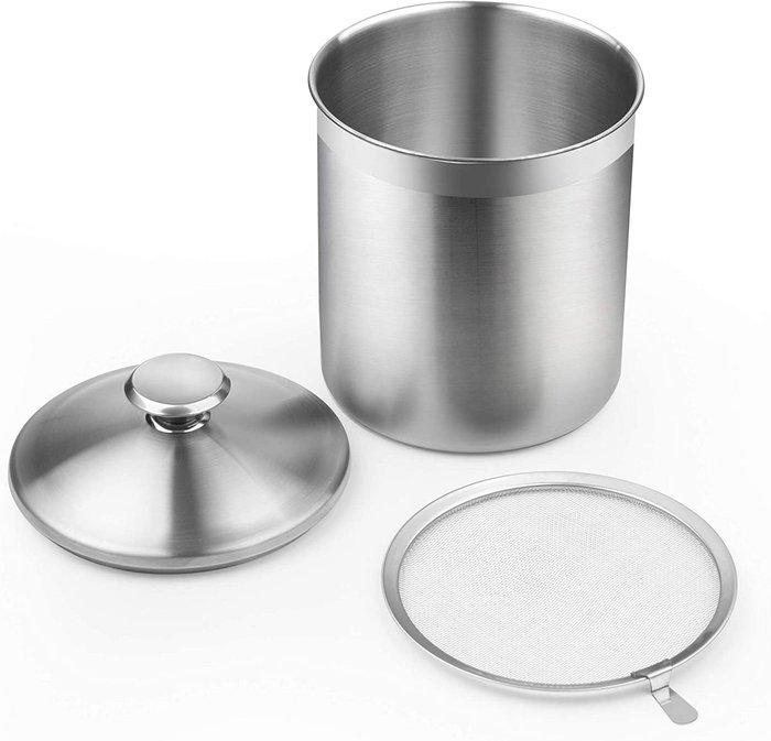 Cook N Home 3.5 Qt stainless steel oil container with strainer