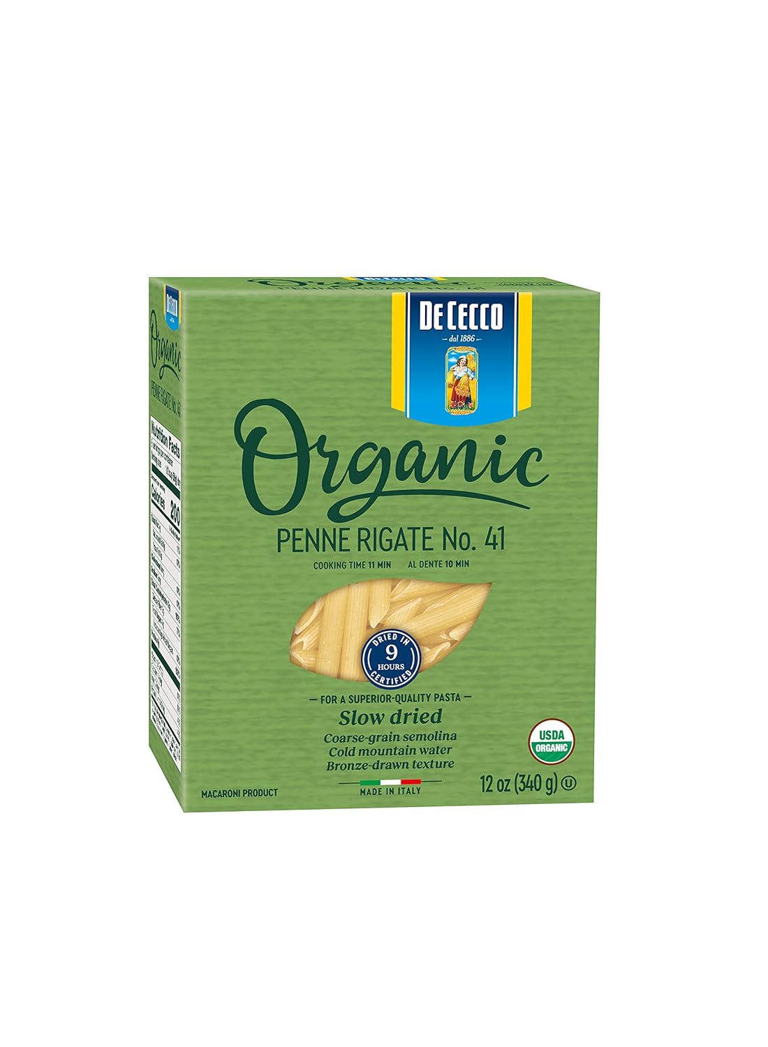 De Cecco organic bronze cut penne rigate pasta