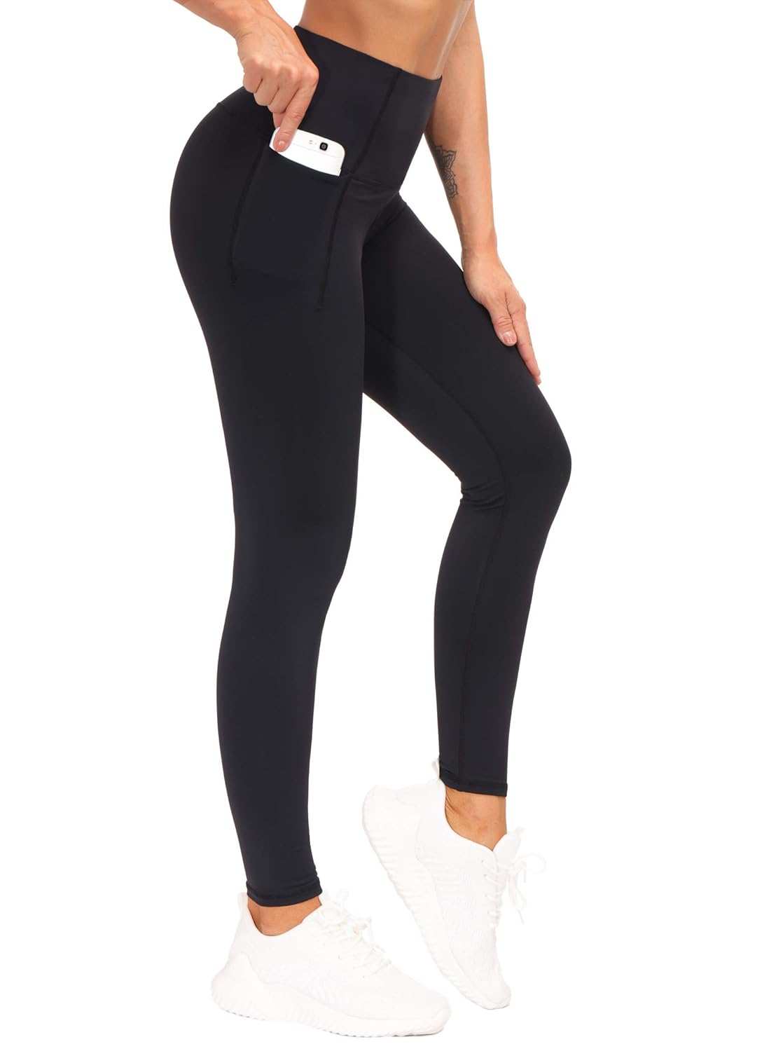 GYM PEOPLE high waist tummy control workout leggings with pockets