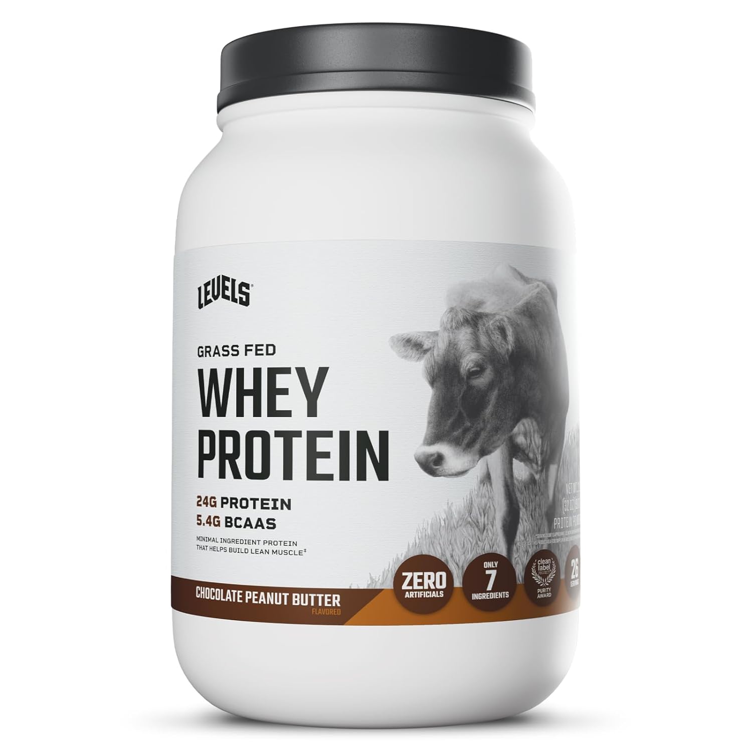 Levels grass fed whey protein powder chocolate peanut butter 2lb