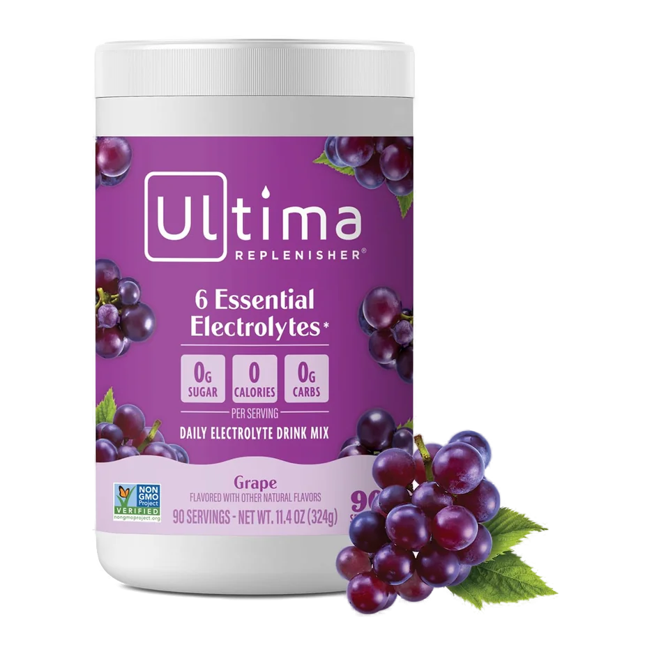 Ultima Replenisher daily electrolyte powder grape flavor sugar free