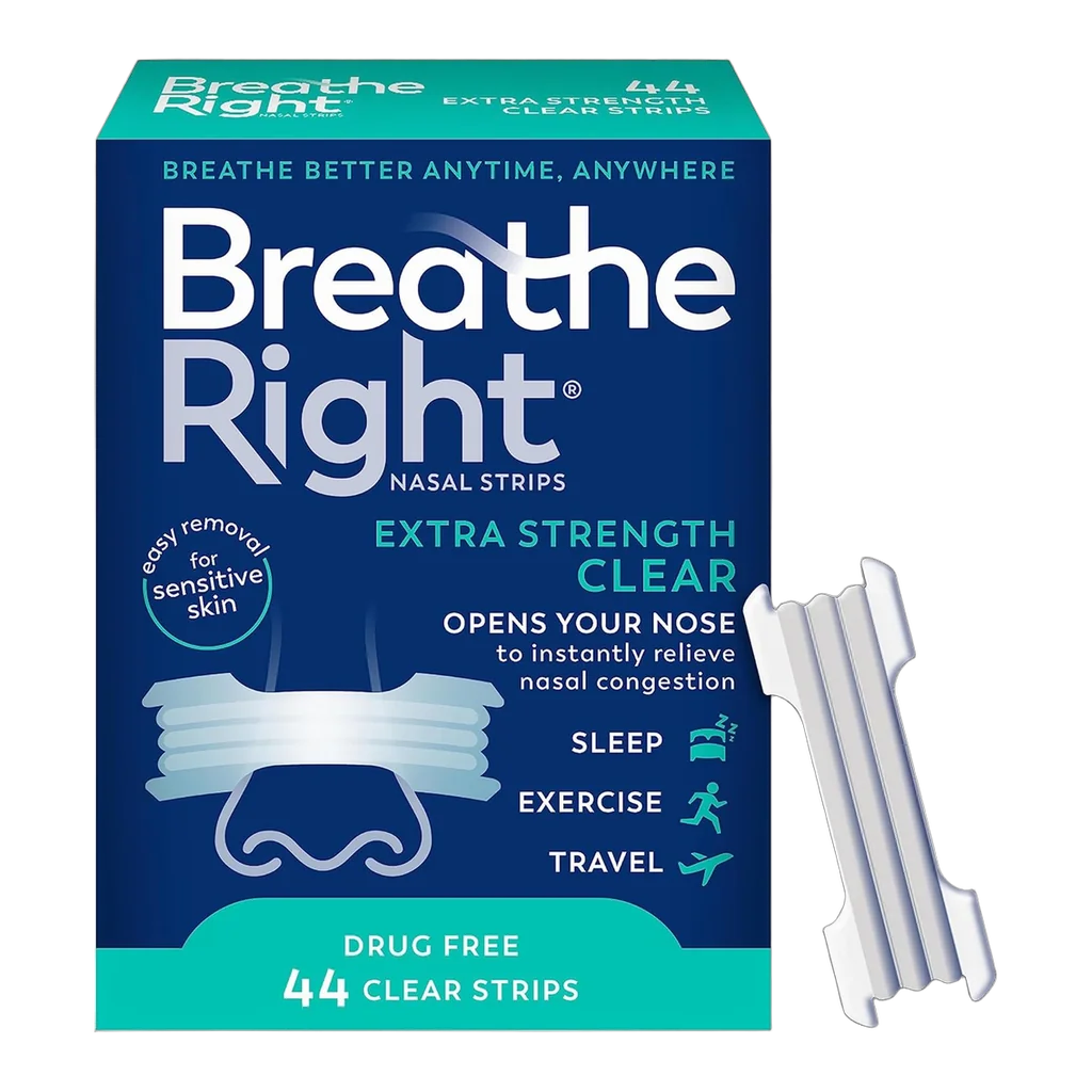Breathe Right nasal strips extra strength clear for snoring congestion