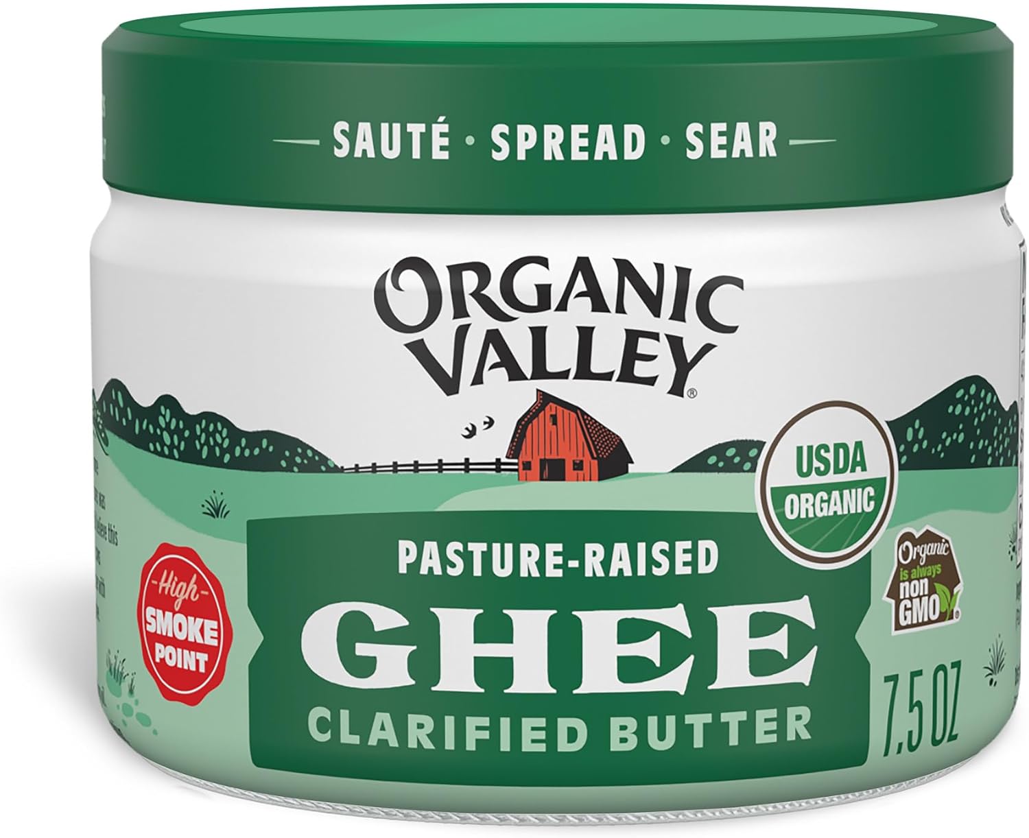 Organic Valley clarified ghee butter jar