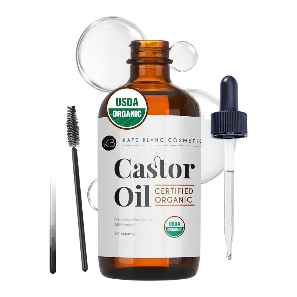 Kate Blanc Cosmetics organic castor oil for eyelashes eyebrows 2oz
