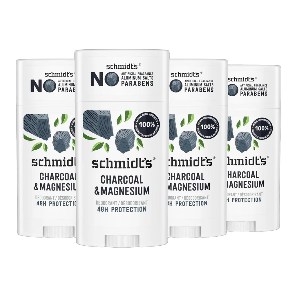 Schmidt's Charcoal and Magnesium aluminum-free deodorant 4 pack