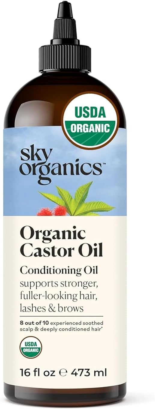Sky Organics organic castor oil volumizing hair oil 16oz cold pressed
