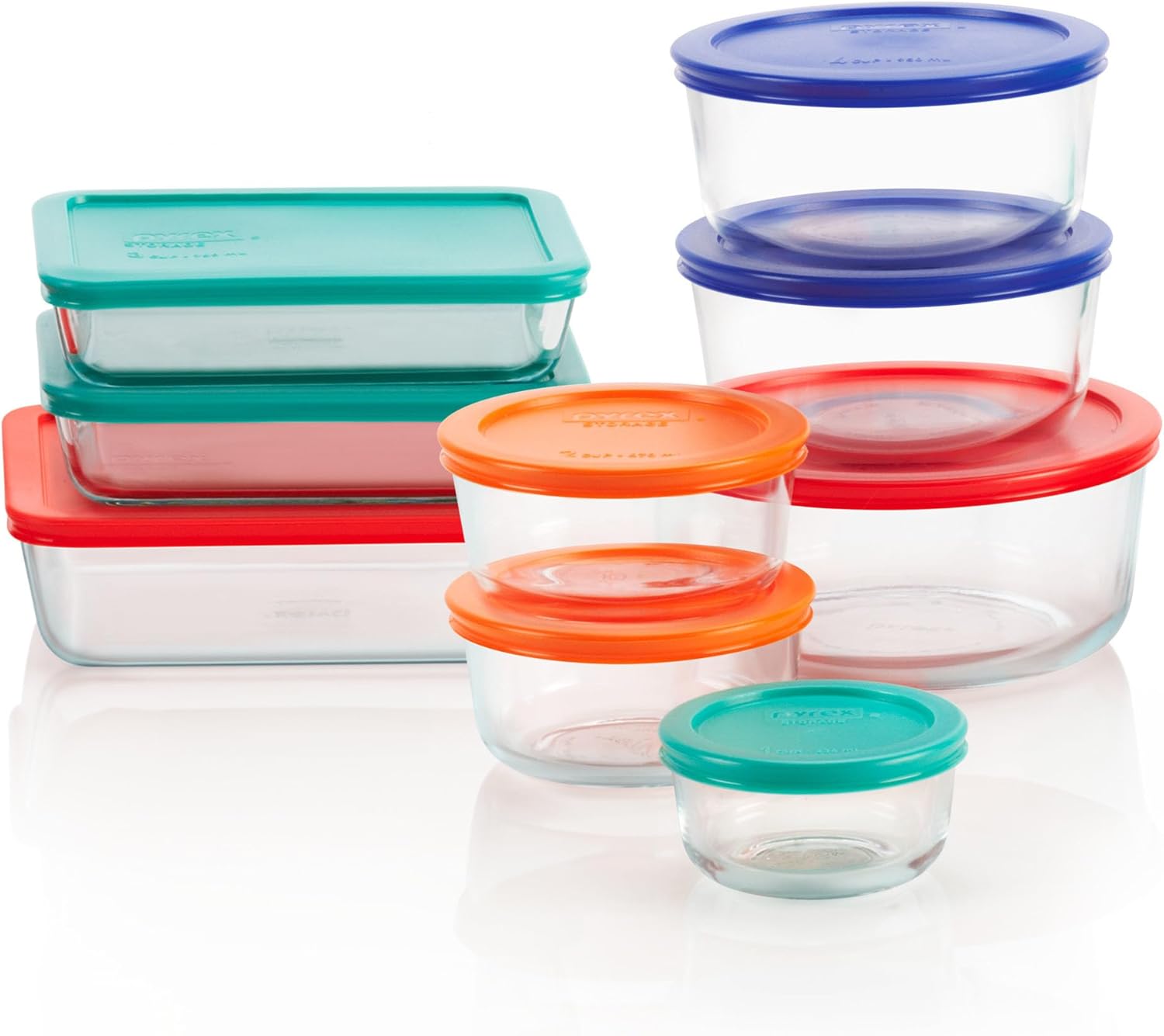 Pyrex Simply Store glass food storage set with plastic lids