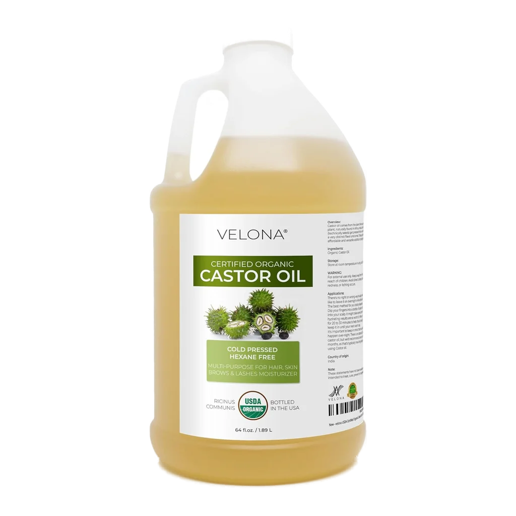 velona USDA certified organic castor oil 64oz bulk cold pressed hexane free