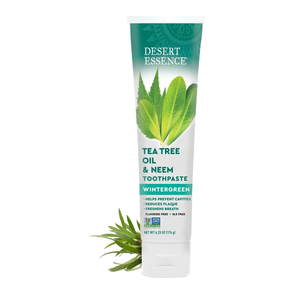 Desert Essence Tea Tree Oil & Neem Toothpaste, Wintergreen (6.25 oz)