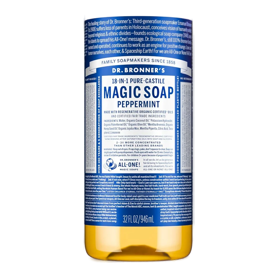 Dr. Bronner's Peppermint Pure-Castile Liquid Soap (32 oz)