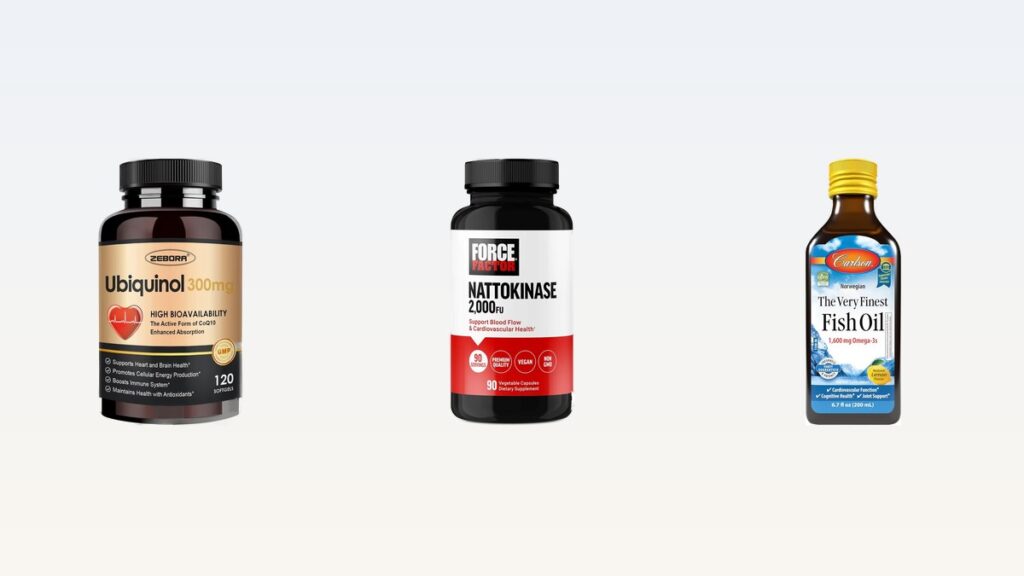 CoQ10 nattokinase and fish oil heart supplements
