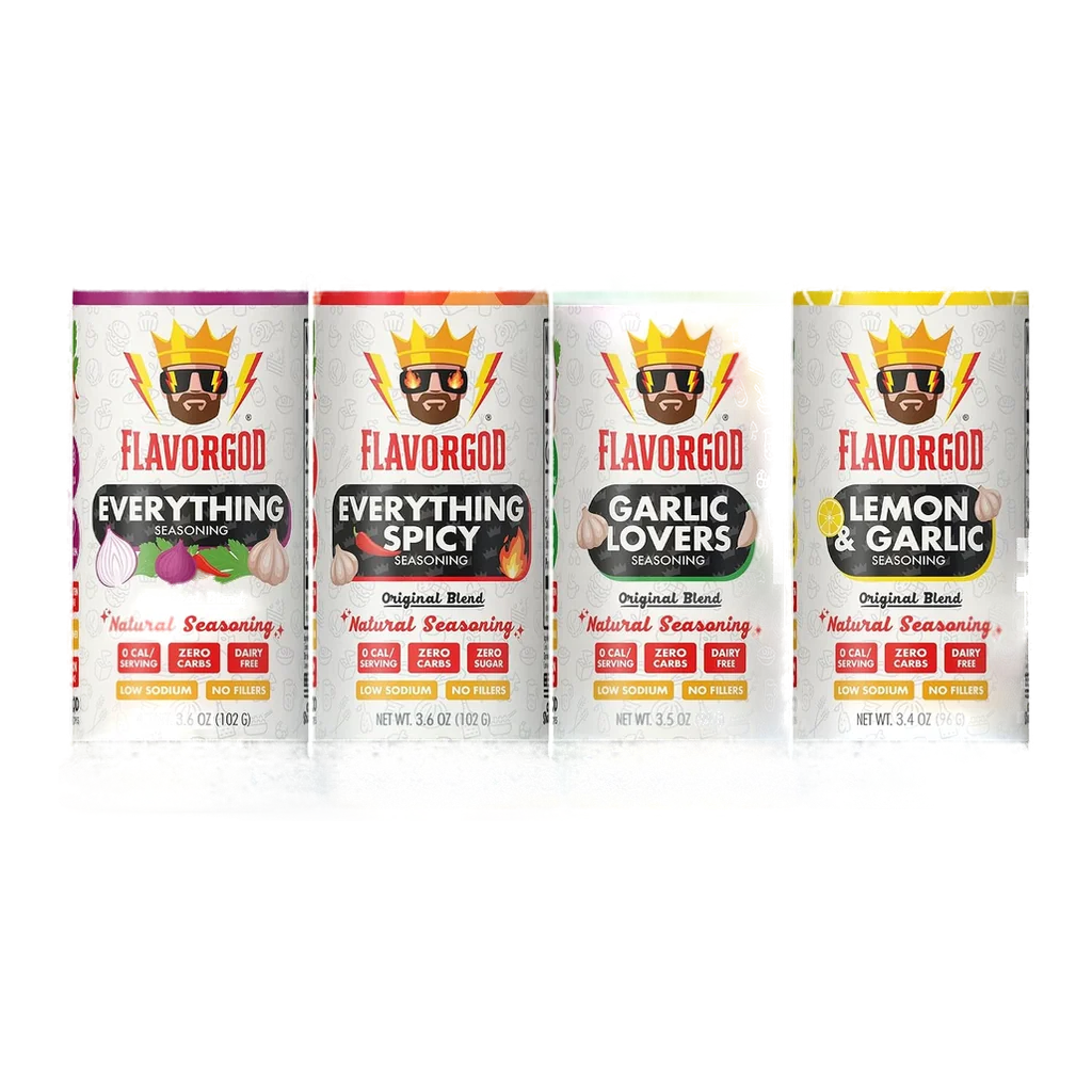 Flavor God Classic Seasoning Combo Pack of 4 (Low Sodium)