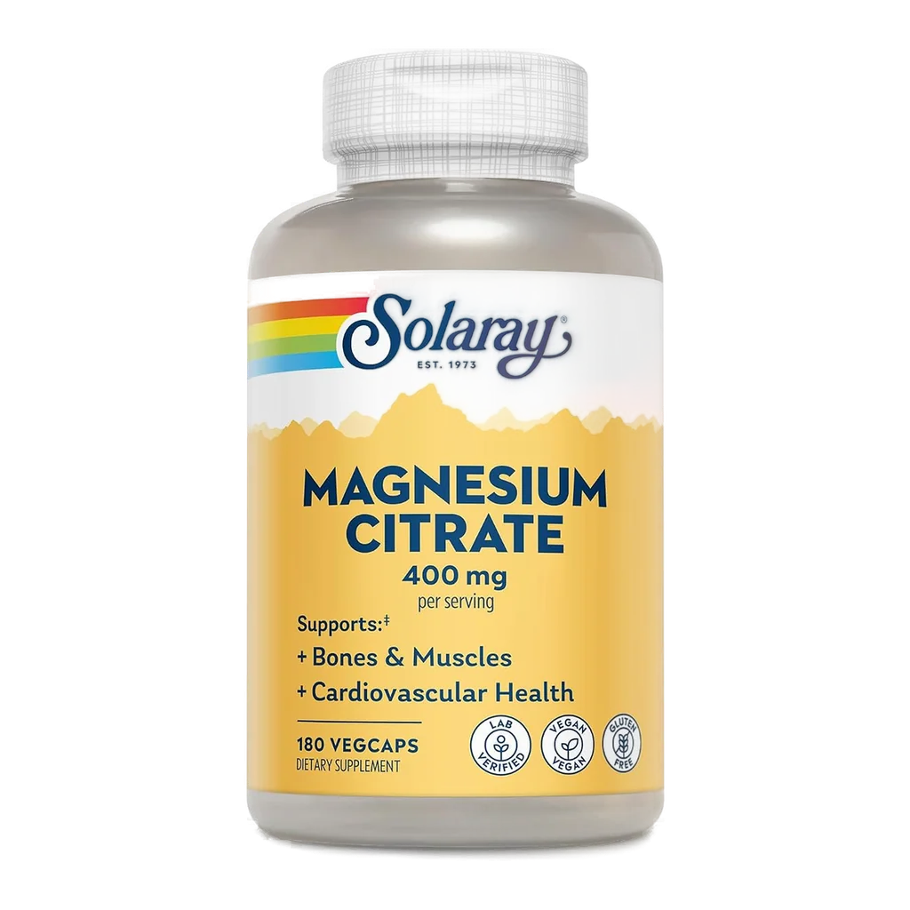 Solaray Magnesium Citrate 400 mg capsules bottle