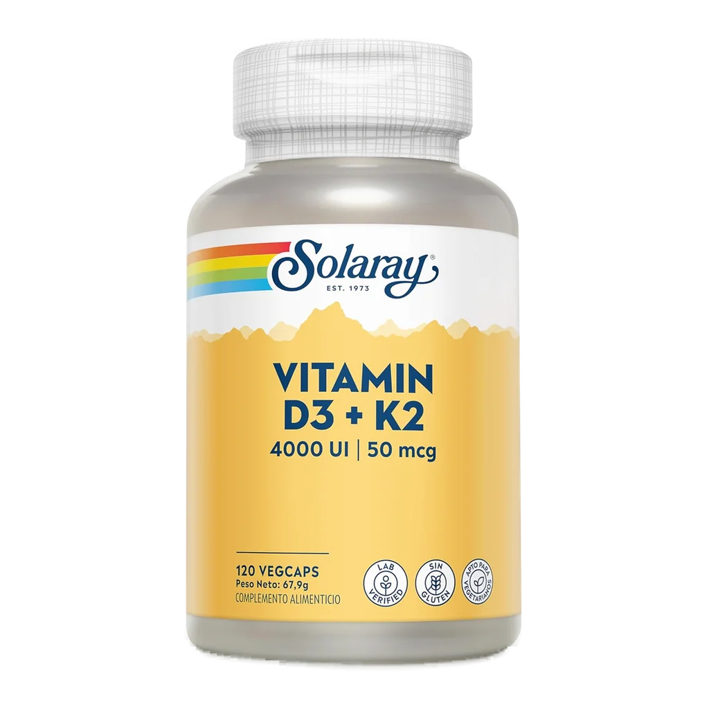 Solaray Vitamin D3 and K2 vegcaps bottle