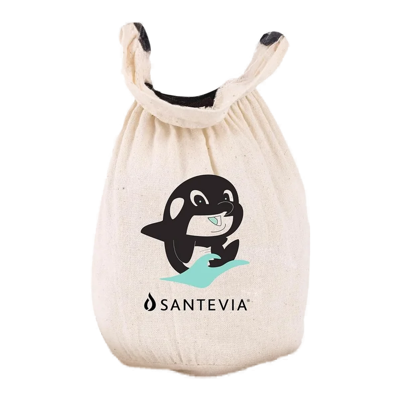 Santevia bath faucet filter, a cotton pouch that hangs on the tub spout
