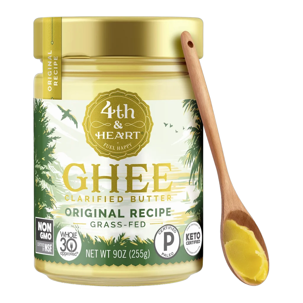 4th and Heart Grass-Fed Ghee with nutrition label