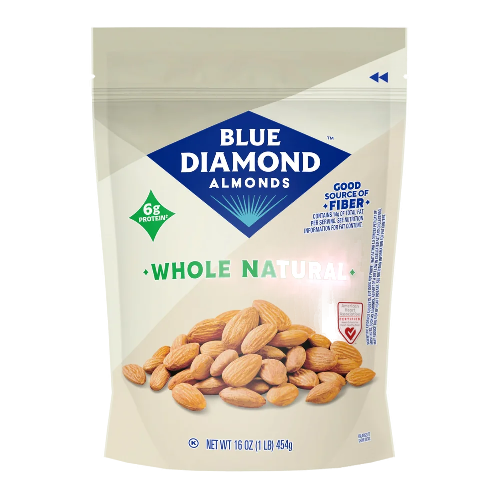Blue Diamond raw whole natural almonds bag