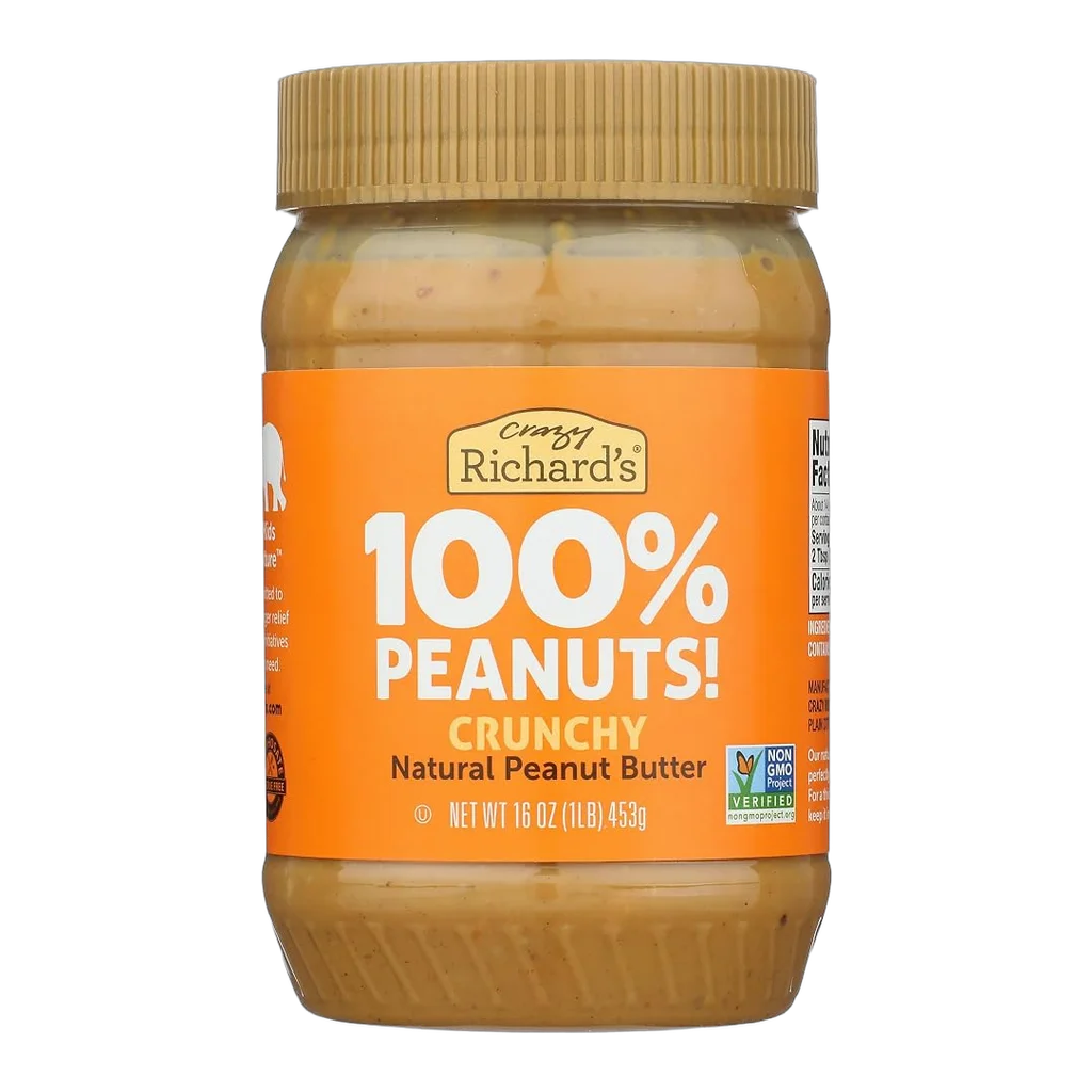 Crazy Richard's crunchy natural peanut butter jar