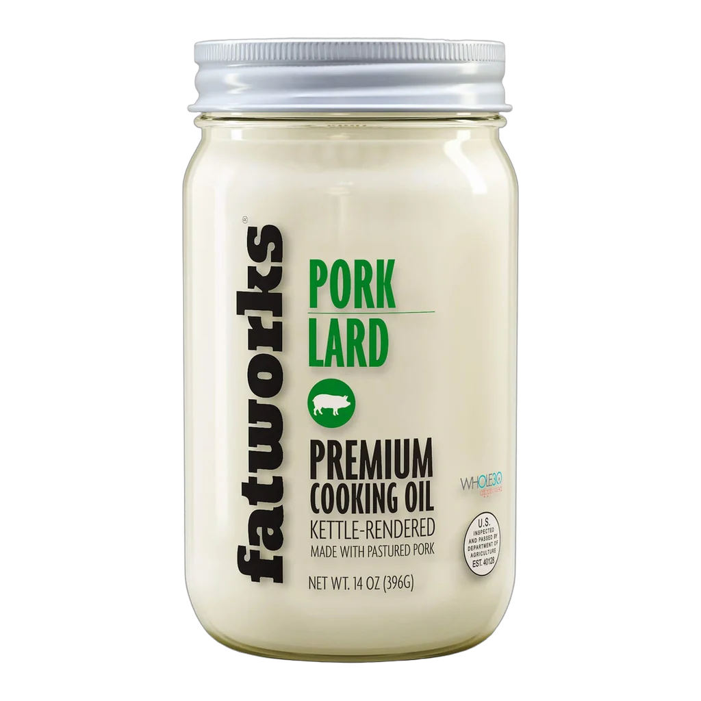 Fatworks Premium Pasture Raised Lard with nutrition label