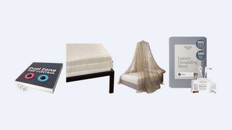Bed cooling pad, organic latex mattress, EMF bed canopy and grounding sheet
