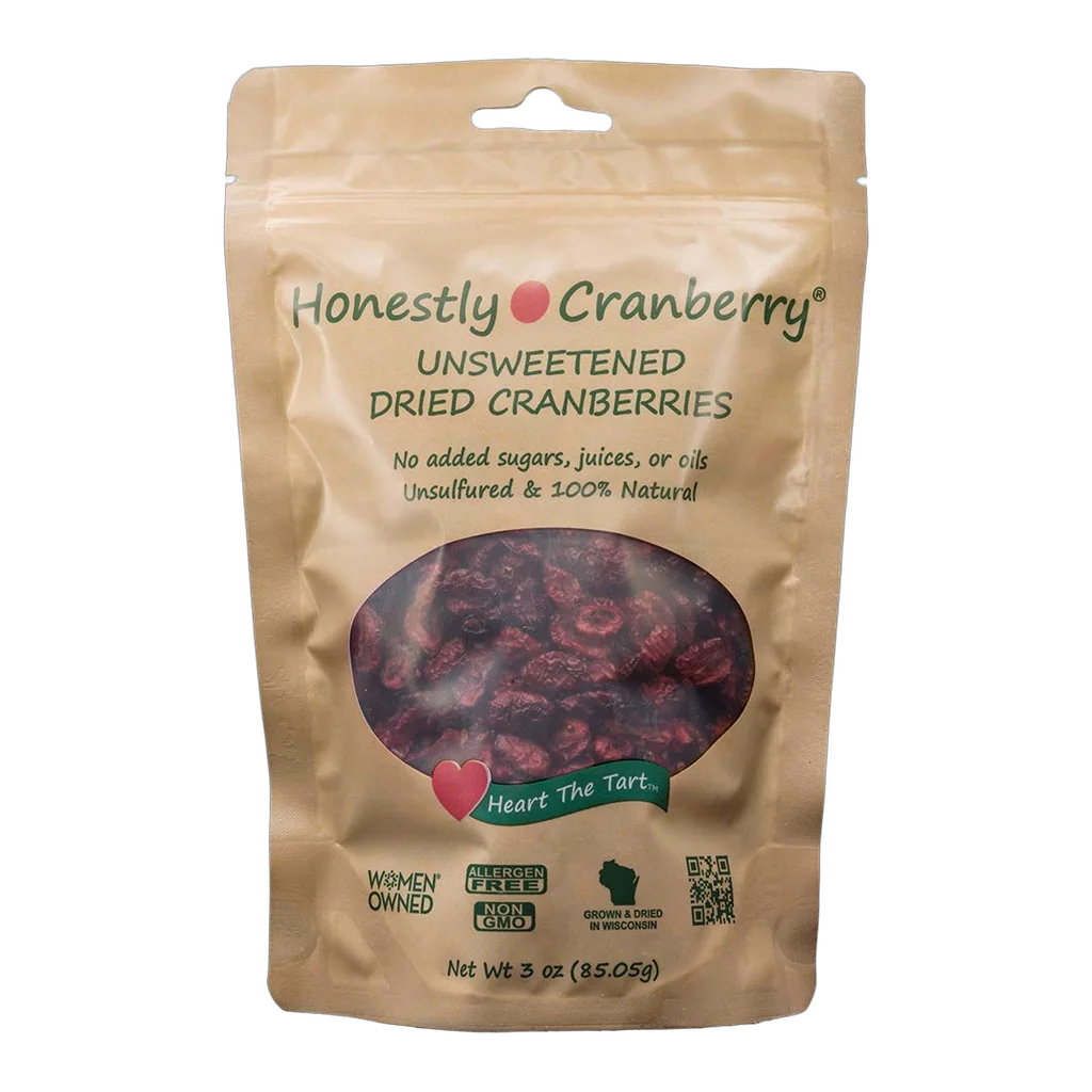 Honestly Cranberry unsweetened dried cranberries bag