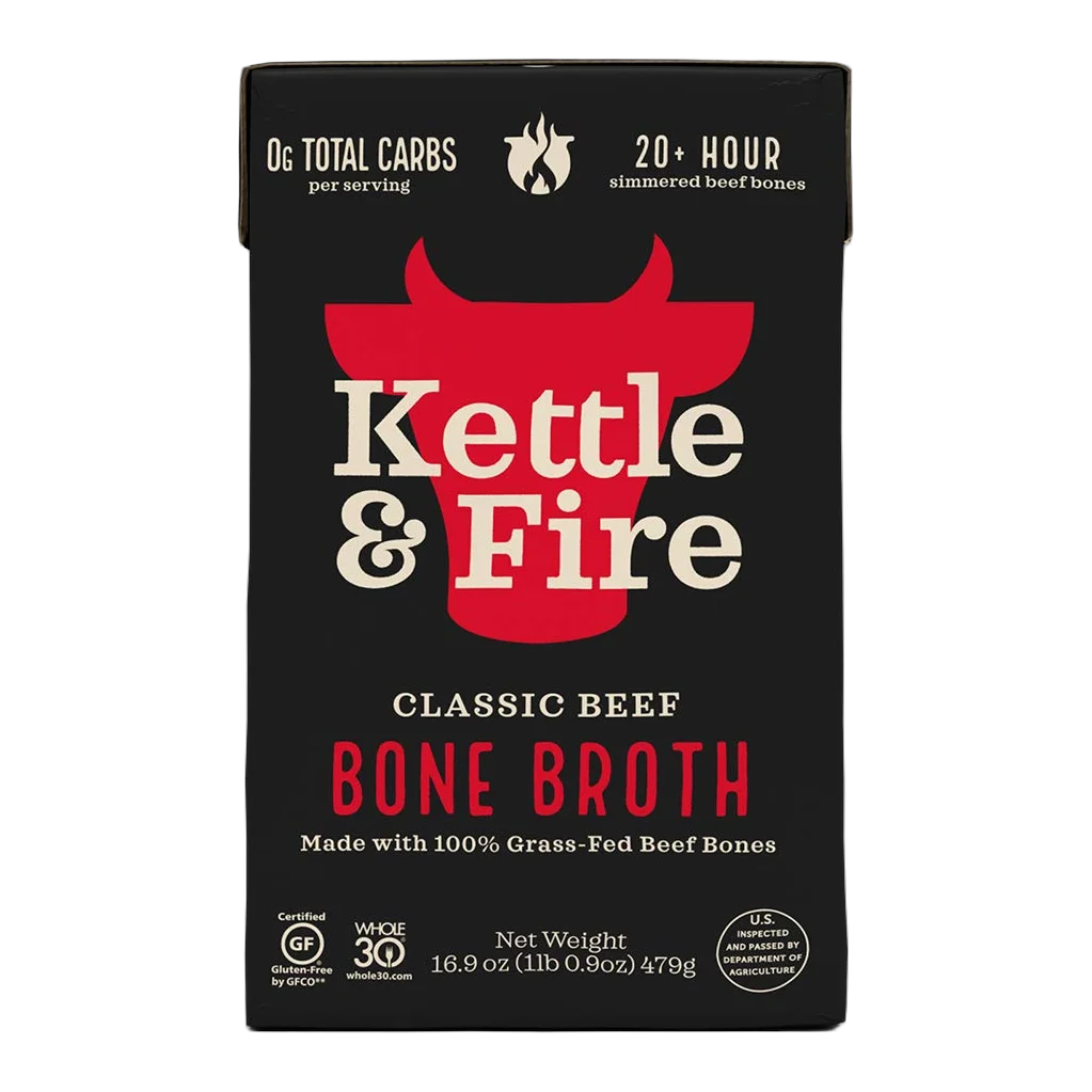 Kettle and Fire classic beef bone broth carton