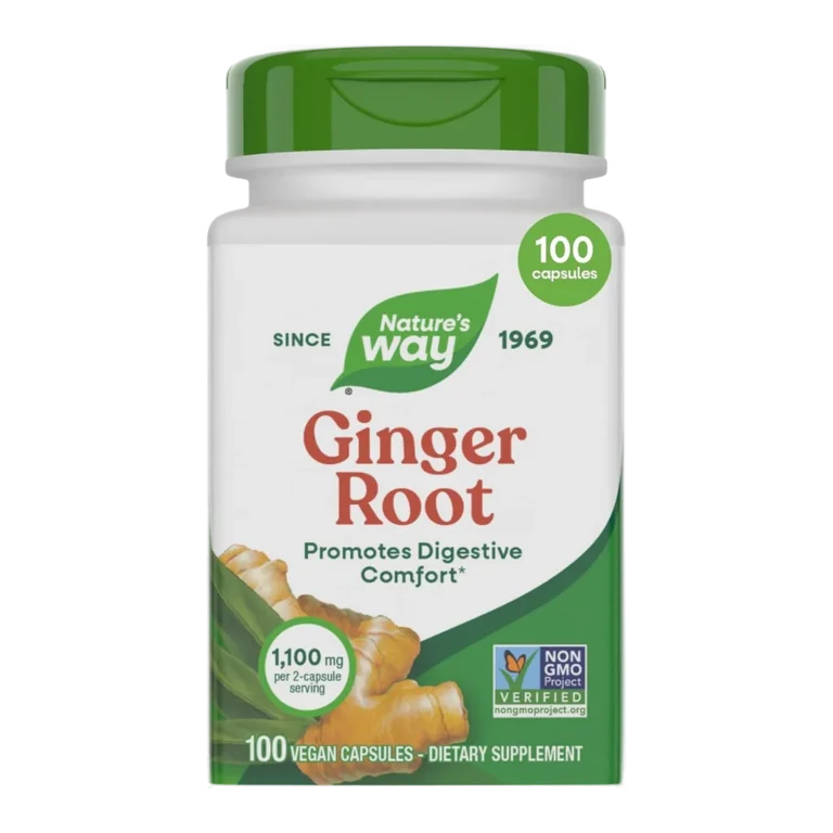 Natures Way Ginger Root 1,100 mg capsules bottle