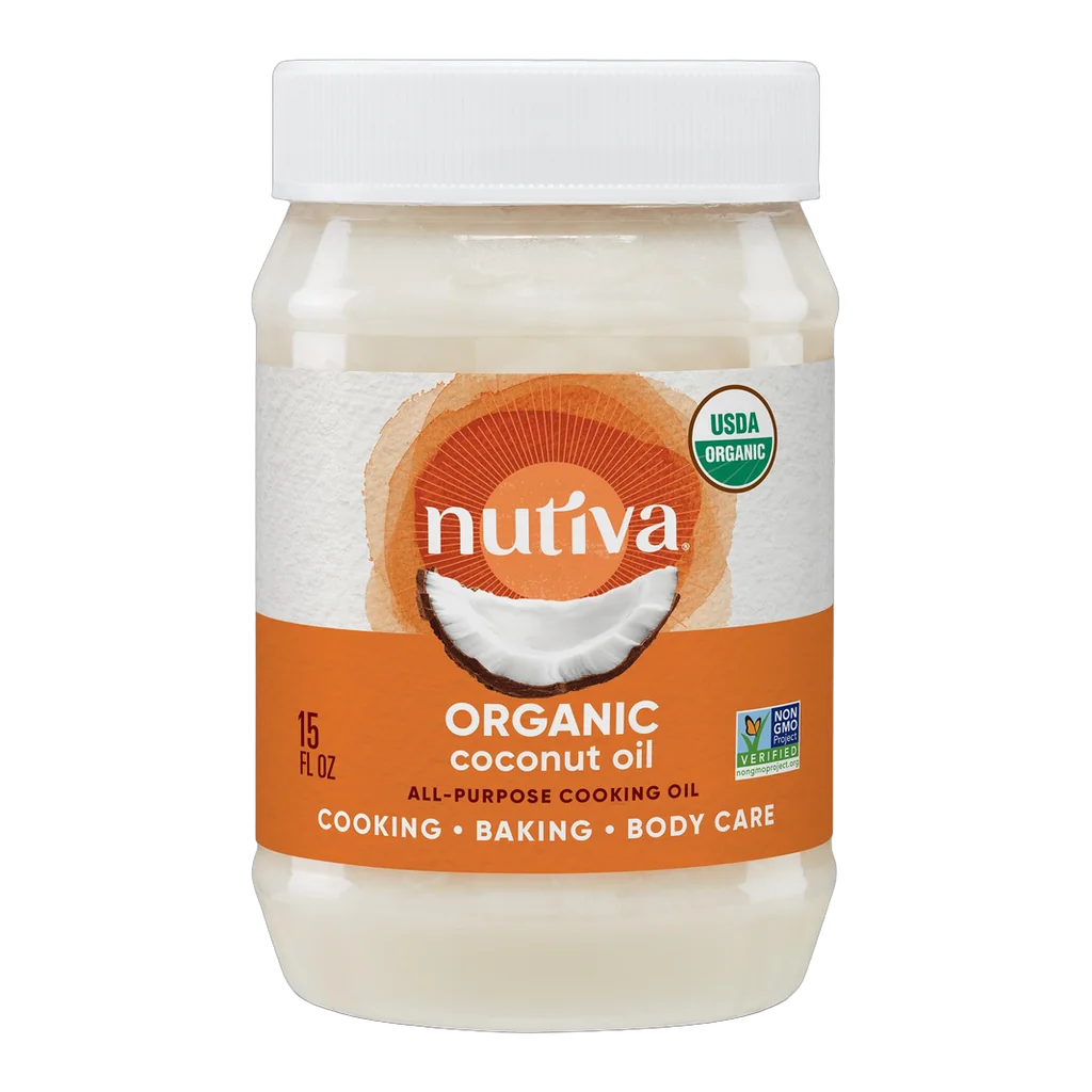Nutiva Organic Refined Coconut Oil with nutrition label