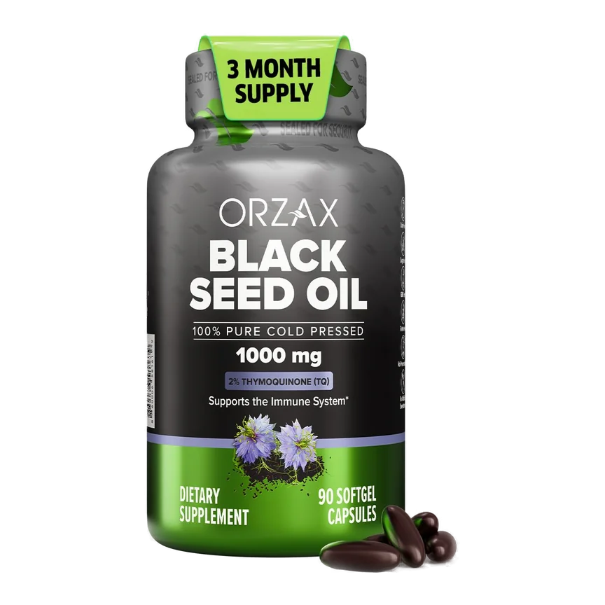 ORZAX black seed oil softgels bottle