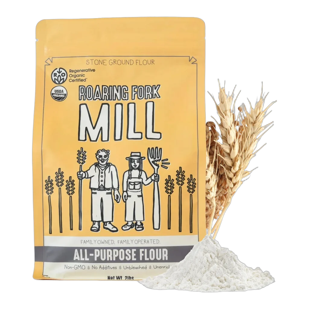 Roaring Fork Mill stone milled organic flour bag