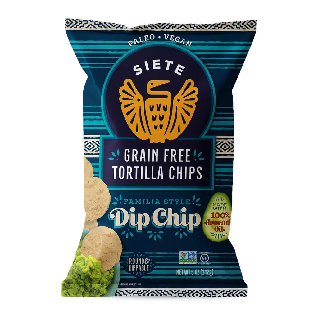 Siete grain free tortilla chips bag