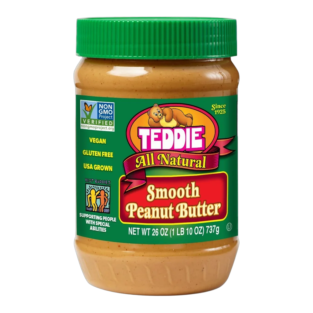 Teddie all natural smooth peanut butter jar