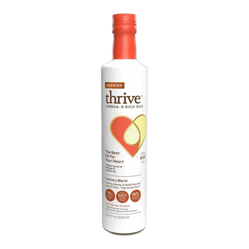 Thrive Algae Cooking Oil bottle with nutrition label