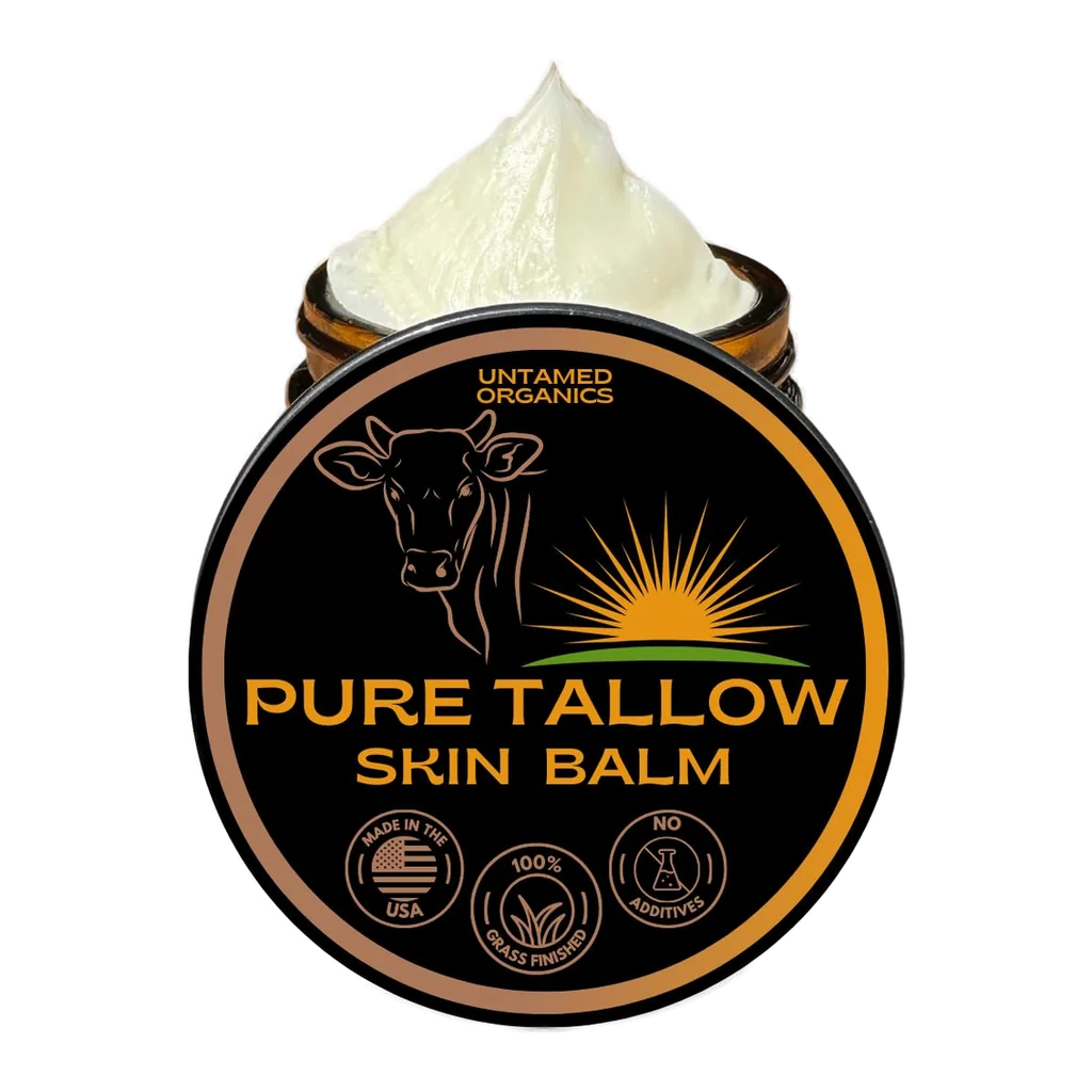 Untamed Organics pure tallow skin balm jar