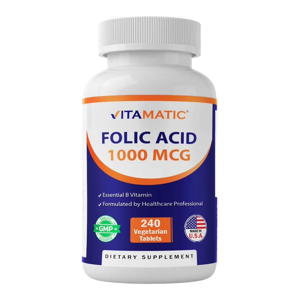 Vitamatic Folic Acid 1000 mcg 240 tablet bottle